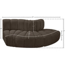  Manufacturer Color_Brown -- Arc 77" Brown Boucle Fabric Upholstered 3 pc Modular Sectional IMAGE 6