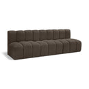  Manufacturer Color_Brown -- Arc 89.5" Brown Boucle Fabric Upholstered 3 pc Modular Sectional IMAGE 1