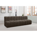  Manufacturer Color_Brown -- Arc 89.5" Brown Boucle Fabric Upholstered 3 pc Modular Sectional IMAGE 2