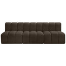  Manufacturer Color_Brown -- Arc 89.5" Brown Boucle Fabric Upholstered 3 pc Modular Sectional IMAGE 4