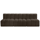 Meridian Arc Brown Boucle Fabric 3 pc Modular Sectional IMAGE 4