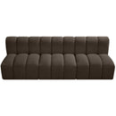  Manufacturer Color_Brown -- Arc 89.5" Brown Boucle Fabric Upholstered 3 pc Modular Sectional IMAGE 5