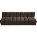 Meridian Arc Brown Boucle Fabric 3 pc Modular Sectional IMAGE 5