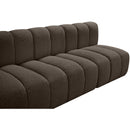 Meridian Arc Brown Boucle Fabric 3 pc Modular Sectional IMAGE 7