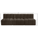  Manufacturer Color_Brown -- Arc 89.5" Brown Boucle Fabric Upholstered 3 pc Modular Sectional IMAGE 8