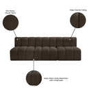  Manufacturer Color_Brown -- Arc 89.5" Brown Boucle Fabric Upholstered 3 pc Modular Sectional IMAGE 9