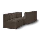  Manufacturer Color_Brown -- Arc 108" Brown Boucle Fabric Upholstered 4 pc Modular Sectional IMAGE 1