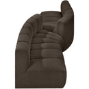  Manufacturer Color_Brown -- Arc 108" Brown Boucle Fabric Upholstered 4 pc Modular Sectional IMAGE 4