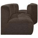 Meridian Arc Brown Boucle Fabric 4 pc Modular Sectional IMAGE 5