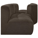  Manufacturer Color_Brown -- Arc 108" Brown Boucle Fabric Upholstered 4 pc Modular Sectional IMAGE 5