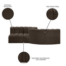  Manufacturer Color_Brown -- Arc 108" Brown Boucle Fabric Upholstered 4 pc Modular Sectional IMAGE 8