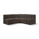  Manufacturer Color_Brown -- Arc 103" Brown Boucle Fabric Upholstered 4 pc Modular Sectional IMAGE 1