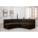  Manufacturer Color_Brown -- Arc 103" Brown Boucle Fabric Upholstered 4 pc Modular Sectional IMAGE 2