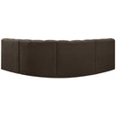  Manufacturer Color_Brown -- Arc 103" Brown Boucle Fabric Upholstered 4 pc Modular Sectional IMAGE 3