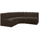  Manufacturer Color_Brown -- Arc 103" Brown Boucle Fabric Upholstered 4 pc Modular Sectional IMAGE 4