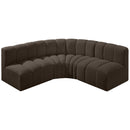  Manufacturer Color_Brown -- Arc 103" Brown Boucle Fabric Upholstered 4 pc Modular Sectional IMAGE 5