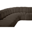  Manufacturer Color_Brown -- Arc 103" Brown Boucle Fabric Upholstered 4 pc Modular Sectional IMAGE 7