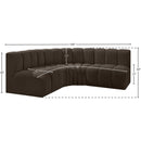  Manufacturer Color_Brown -- Arc 103" Brown Boucle Fabric Upholstered 4 pc Modular Sectional IMAGE 8