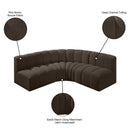  Manufacturer Color_Brown -- Arc 103" Brown Boucle Fabric Upholstered 4 pc Modular Sectional IMAGE 9