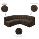 Meridian Arc Brown Boucle Fabric 4 pc Modular Sectional IMAGE 9