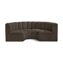  Manufacturer Color_Brown -- Arc 88" Brown Boucle Fabric Upholstered 4 pc Modular Sectional IMAGE 1