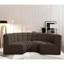  Manufacturer Color_Brown -- Arc 88" Brown Boucle Fabric Upholstered 4 pc Modular Sectional IMAGE 2