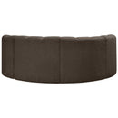  Manufacturer Color_Brown -- Arc 88" Brown Boucle Fabric Upholstered 4 pc Modular Sectional IMAGE 3