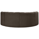 Meridian Arc Brown Boucle Fabric 4 pc Modular Sectional IMAGE 3