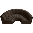  Manufacturer Color_Brown -- Arc 88" Brown Boucle Fabric Upholstered 4 pc Modular Sectional IMAGE 5