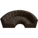 Meridian Arc Brown Boucle Fabric 4 pc Modular Sectional IMAGE 5