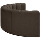  Manufacturer Color_Brown -- Arc 88" Brown Boucle Fabric Upholstered 4 pc Modular Sectional IMAGE 6