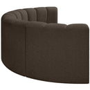 Meridian Arc Brown Boucle Fabric 4 pc Modular Sectional IMAGE 6