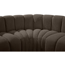  Manufacturer Color_Brown -- Arc 88" Brown Boucle Fabric Upholstered 4 pc Modular Sectional IMAGE 7
