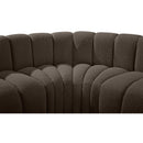Meridian Arc Brown Boucle Fabric 4 pc Modular Sectional IMAGE 7