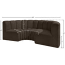  Manufacturer Color_Brown -- Arc 88" Brown Boucle Fabric Upholstered 4 pc Modular Sectional IMAGE 8