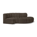  Manufacturer Color_Brown -- Arc 104" Brown Boucle Fabric Upholstered 4 pc Modular Sectional IMAGE 1