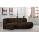  Manufacturer Color_Brown -- Arc 104" Brown Boucle Fabric Upholstered 4 pc Modular Sectional IMAGE 2