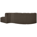 Meridian Arc Brown Boucle Fabric 4 pc Modular Sectional IMAGE 3