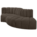  Manufacturer Color_Brown -- Arc 104" Brown Boucle Fabric Upholstered 4 pc Modular Sectional IMAGE 4