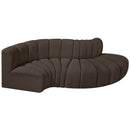 Meridian Arc Brown Boucle Fabric 4 pc Modular Sectional IMAGE 5