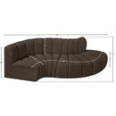  Manufacturer Color_Brown -- Arc 104" Brown Boucle Fabric Upholstered 4 pc Modular Sectional IMAGE 6