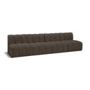  Manufacturer Color_Brown -- Arc 119" Brown Boucle Fabric Upholstered 4 pc Modular Sectional IMAGE 1