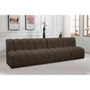  Manufacturer Color_Brown -- Arc 119" Brown Boucle Fabric Upholstered 4 pc Modular Sectional IMAGE 2
