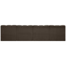  Manufacturer Color_Brown -- Arc 119" Brown Boucle Fabric Upholstered 4 pc Modular Sectional IMAGE 3
