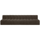 Meridian Arc Brown Boucle Fabric 4 pc Modular Sectional IMAGE 4