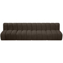  Manufacturer Color_Brown -- Arc 119" Brown Boucle Fabric Upholstered 4 pc Modular Sectional IMAGE 5