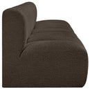  Manufacturer Color_Brown -- Arc 119" Brown Boucle Fabric Upholstered 4 pc Modular Sectional IMAGE 6