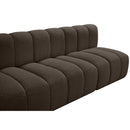  Manufacturer Color_Brown -- Arc 119" Brown Boucle Fabric Upholstered 4 pc Modular Sectional IMAGE 7