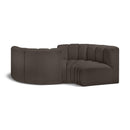  Manufacturer Color_Brown -- Arc 102" Brown Boucle Fabric Upholstered 4 pc Modular Sectional IMAGE 1