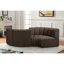  Manufacturer Color_Brown -- Arc 102" Brown Boucle Fabric Upholstered 4 pc Modular Sectional IMAGE 2